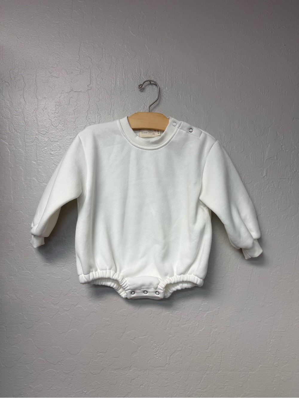 $23 ADD ON‎ forever french baby 18-24M neutral sweatshirt cream romper zara h&m